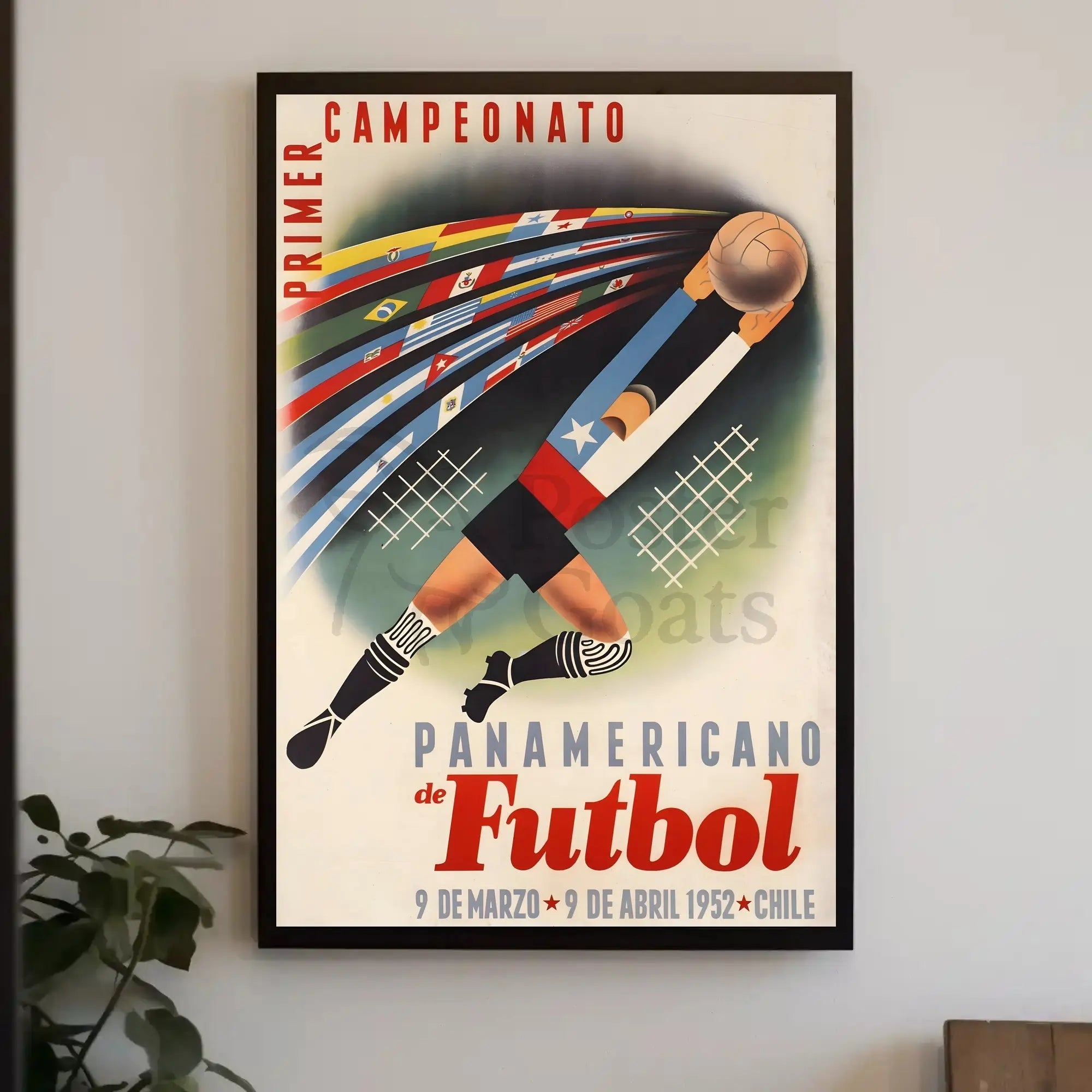 Vintage 1952 Chile Soccer Event Poster Sports Poster PosterGoat