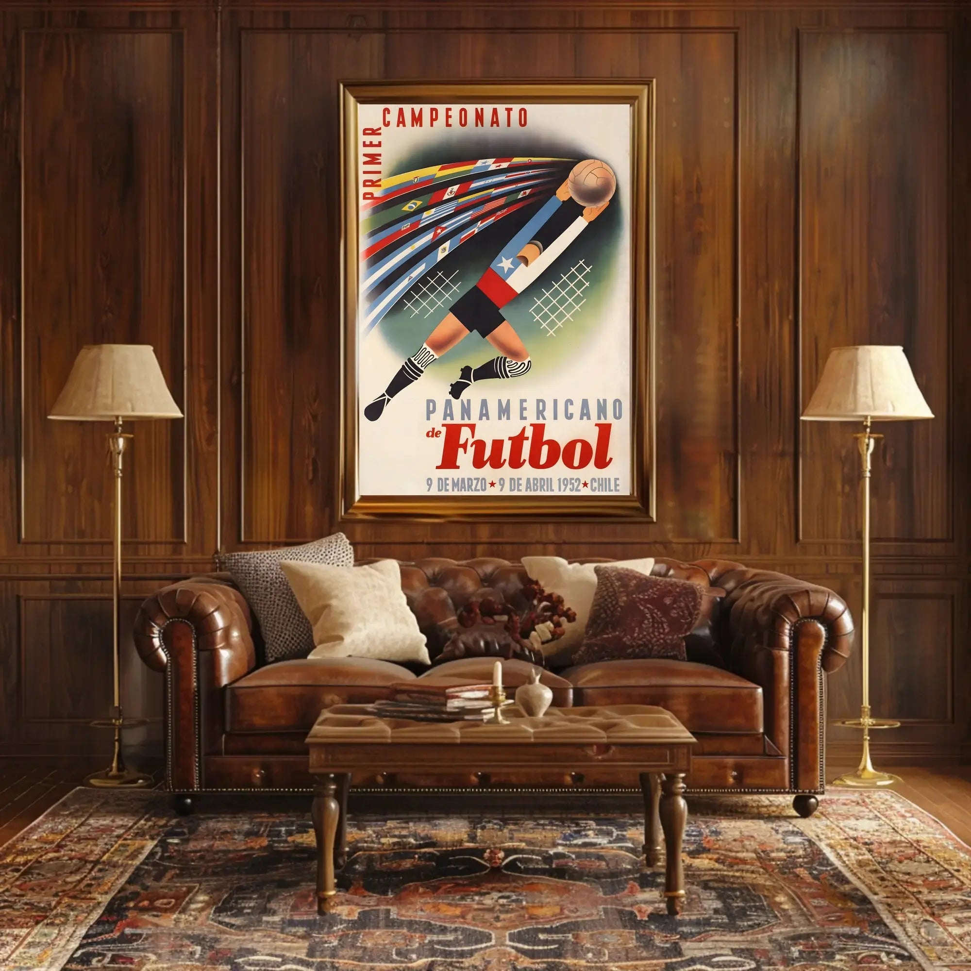 Vintage 1952 Chile Soccer Event Poster Sports Poster PosterGoat