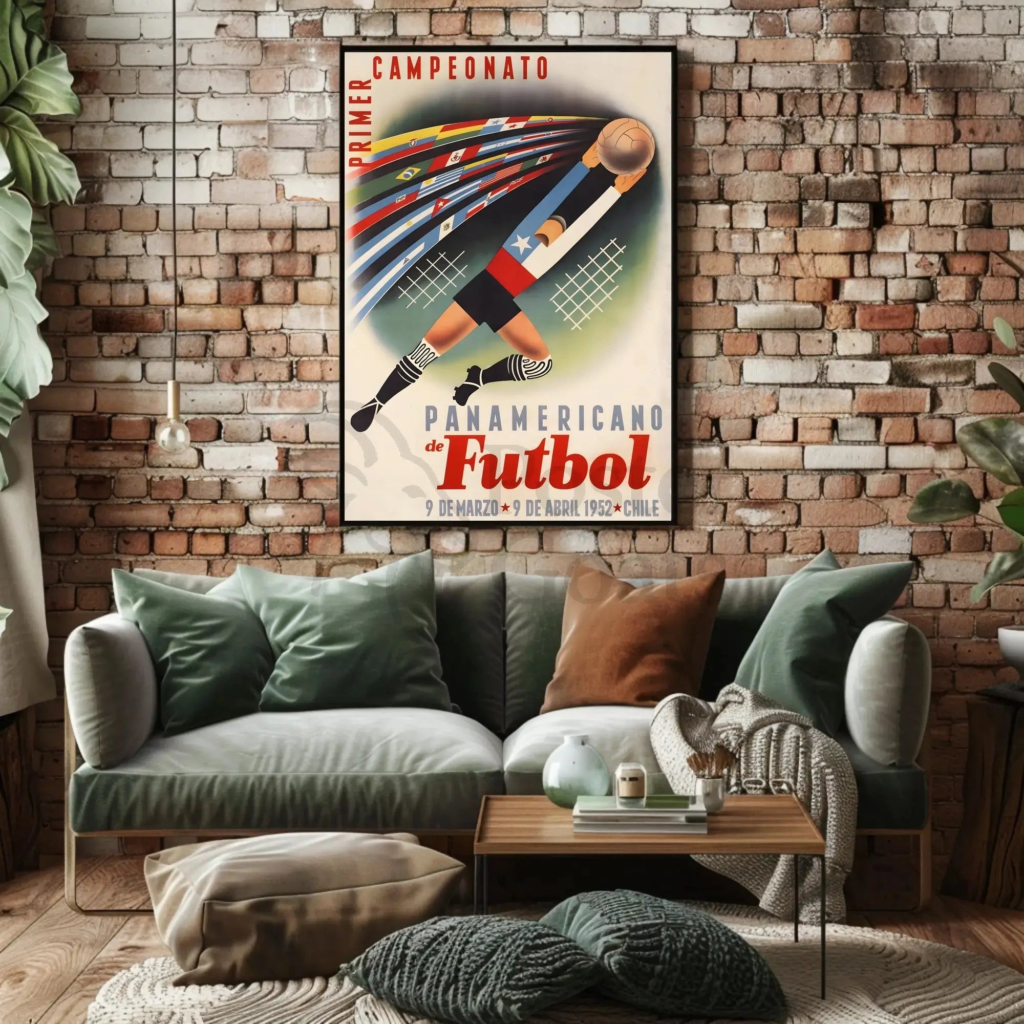 Vintage 1952 Chile Soccer Event Poster Sports Poster PosterGoat