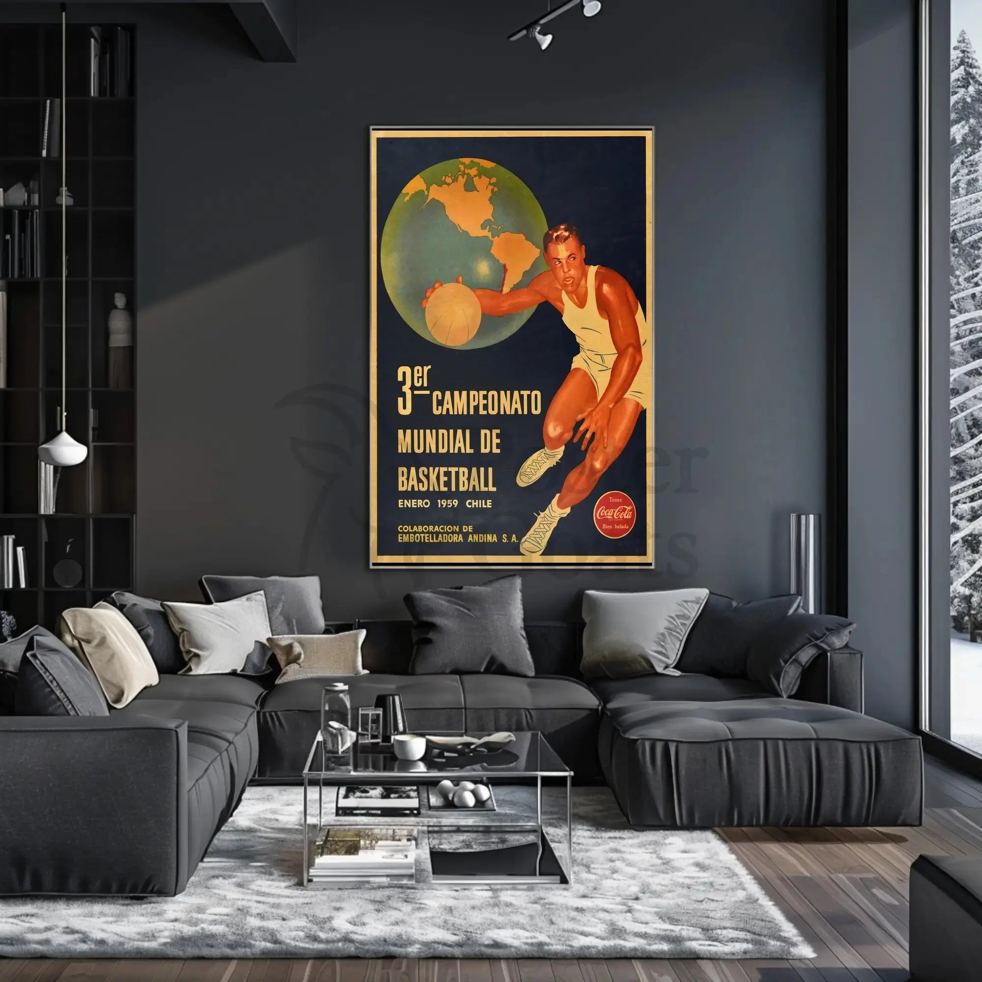 Vintage 1959 Chile Basketball Championship Poster Collectible PosterGoat