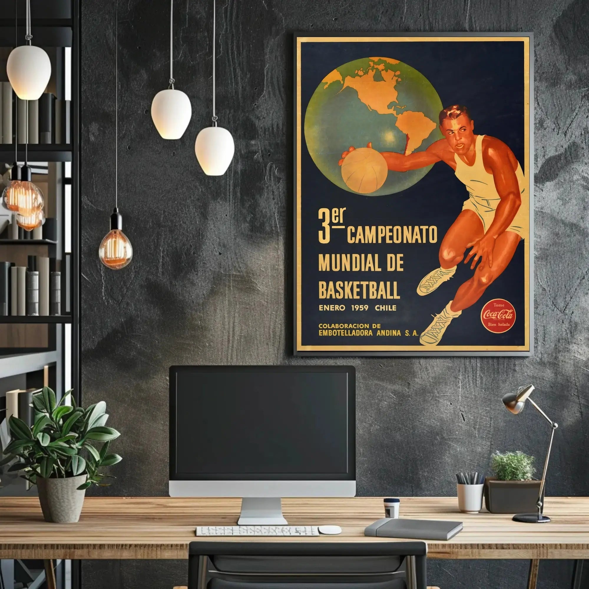 Vintage 1959 Chile Basketball Championship Poster Collectible PosterGoat