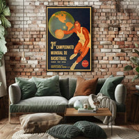Vintage 1959 Chile Basketball Championship Poster Collectible PosterGoat