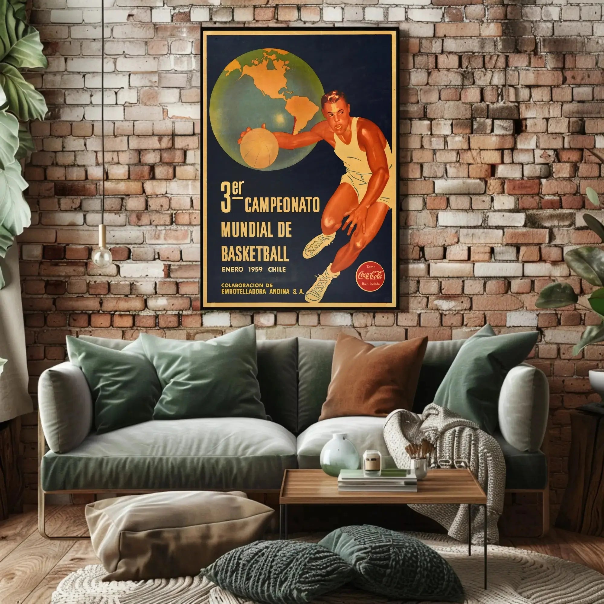 Vintage 1959 Chile Basketball Championship Poster Collectible PosterGoat