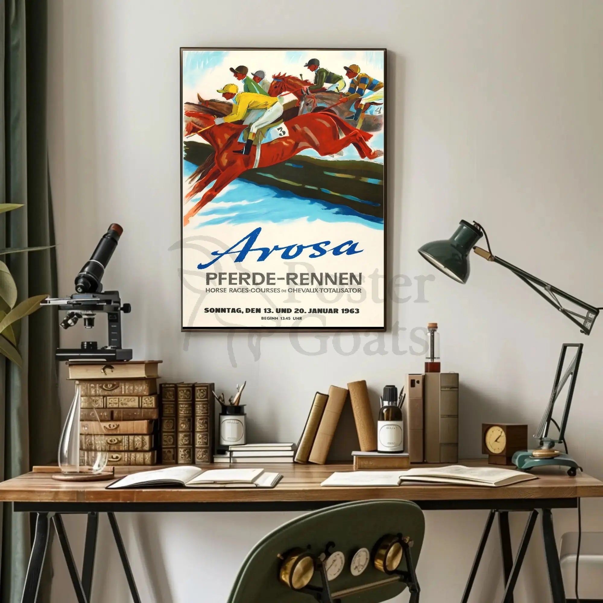 Vintage 1963 Arosa Horse Racing Event Sports Poster PosterGoat