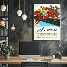 Vintage 1963 Arosa Horse Racing Event Sports Poster PosterGoat