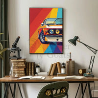 Vintage 1970s Sports Car Abstract Artistic Pop Culture Poster PosterGoat