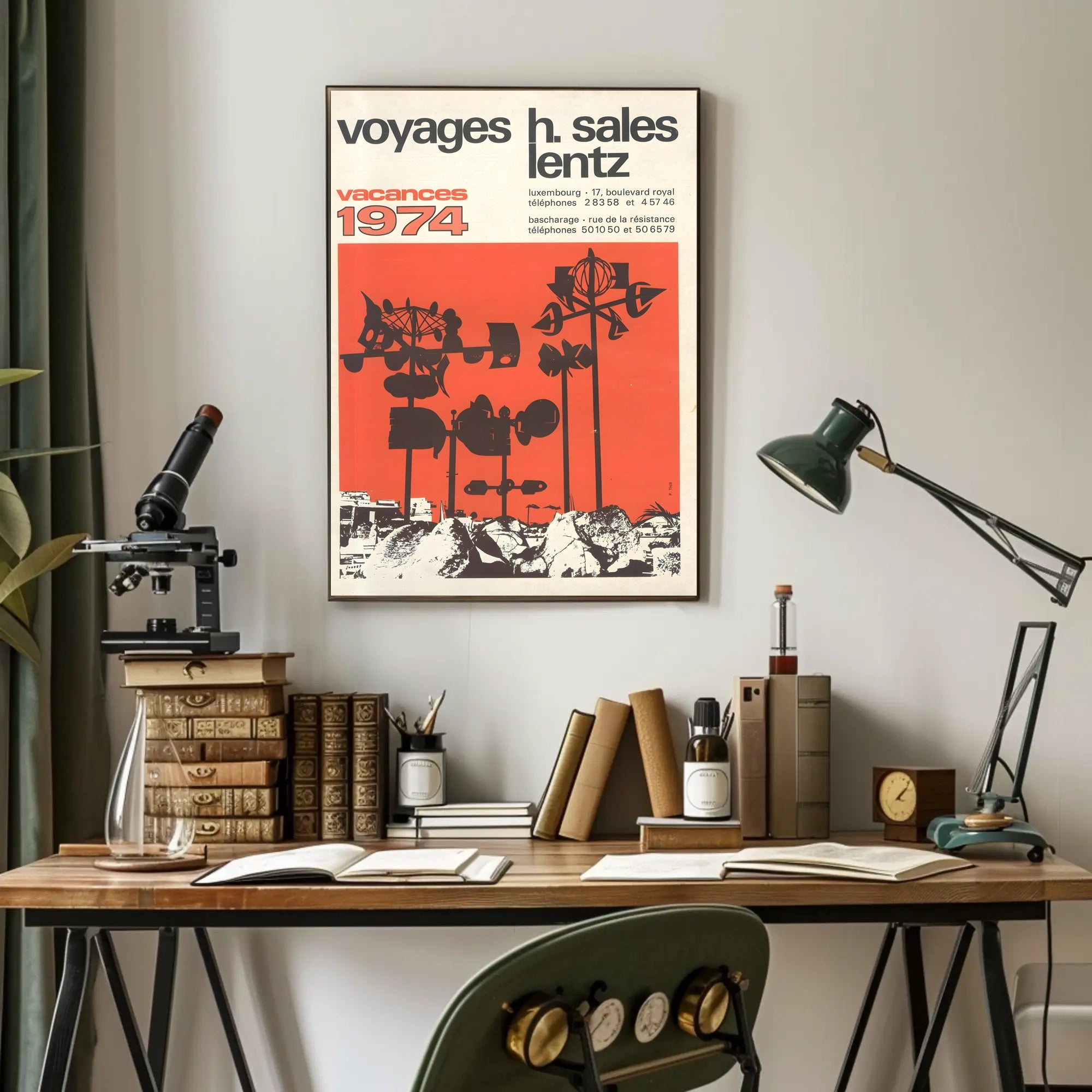 Vintage 1974 Luxembourg Travel Agency Advertisement Poster PosterGoat