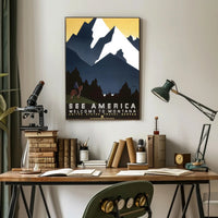 Vintage Adventure Montana Travel Poster: Explore America's Wilderness PosterGoat