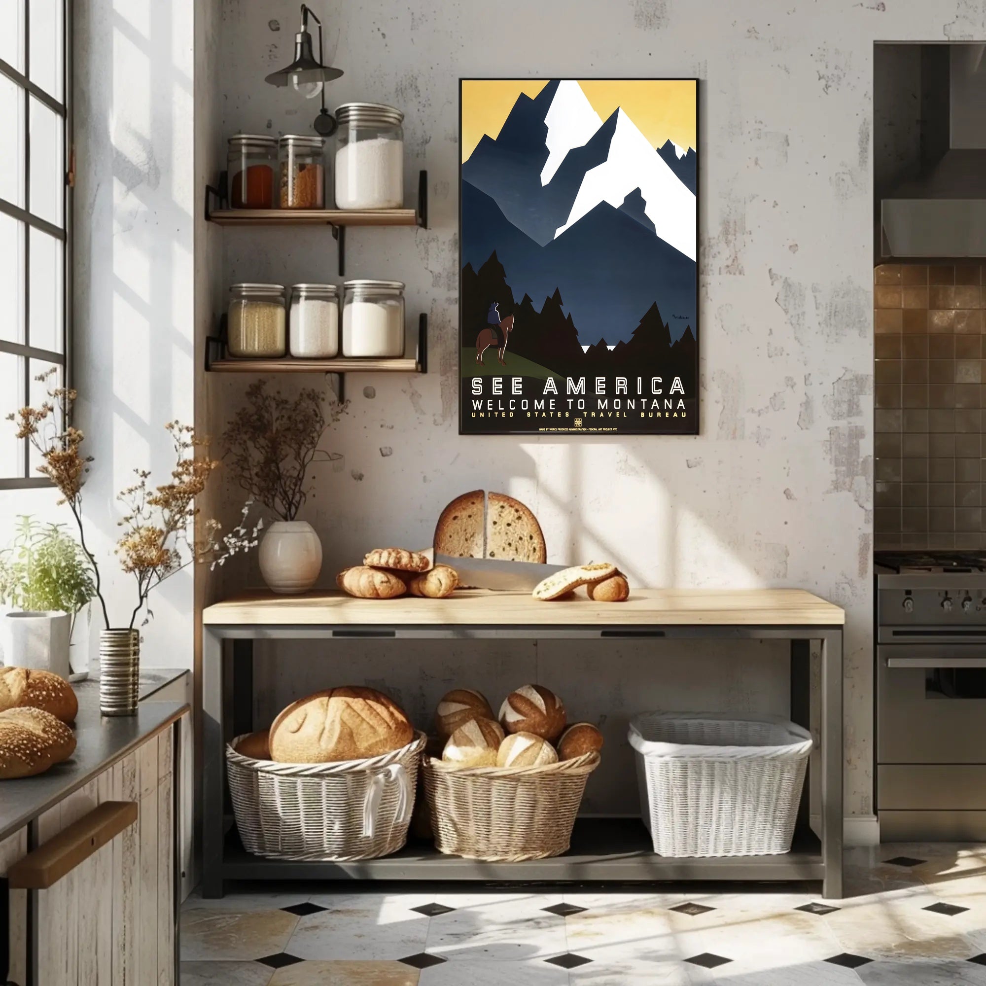 Vintage Adventure Montana Travel Poster: Explore America's Wilderness PosterGoat