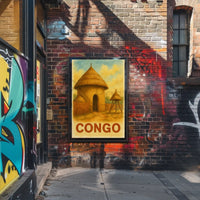 Vintage African Architecture Travel Poster PosterGoat