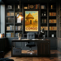 Vintage African Architecture Travel Poster PosterGoat