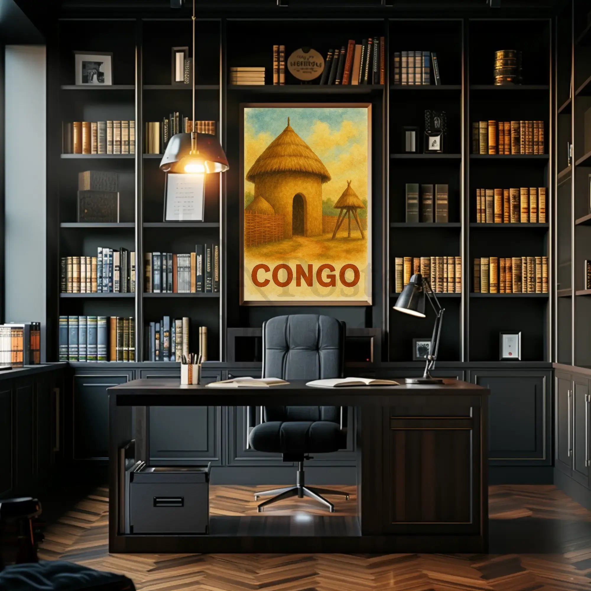 Vintage African Architecture Travel Poster PosterGoat