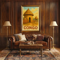 Vintage African Architecture Travel Poster PosterGoat