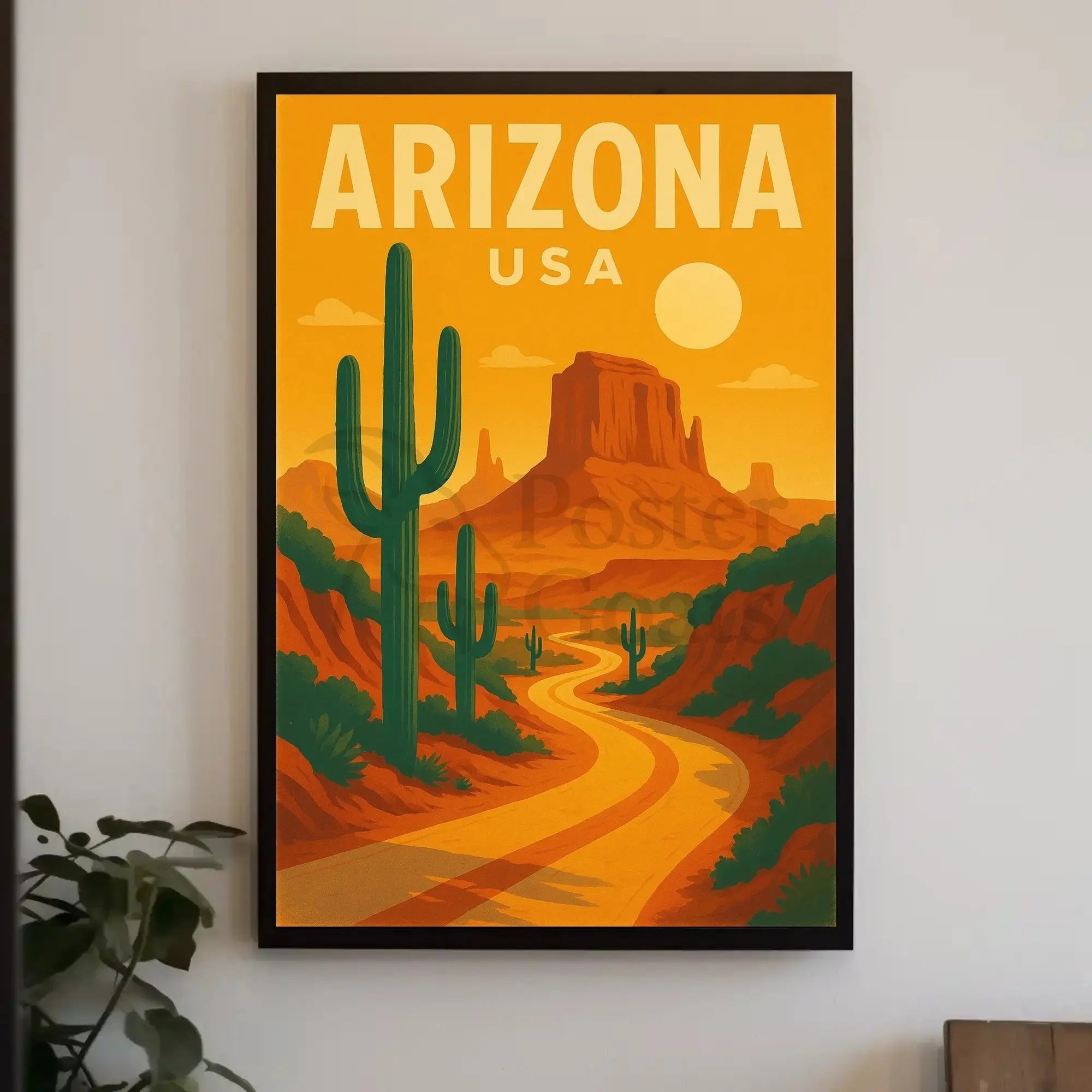 Vintage Arizona Desert Travel Art Poster PosterGoat
