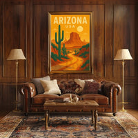 Vintage Arizona Desert Travel Art Poster PosterGoat