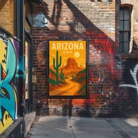 Vintage Arizona Desert Travel Art Poster PosterGoat