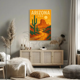 Vintage Arizona Desert Travel Art Poster PosterGoat