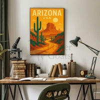 Vintage Arizona Desert Travel Art Poster PosterGoat