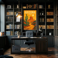 Vintage Arizona Desert Travel Art Poster PosterGoat