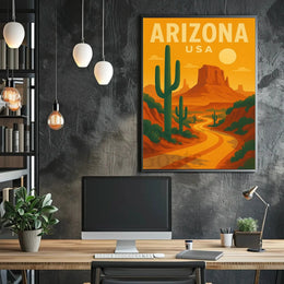 Vintage Arizona Desert Travel Art Poster PosterGoat