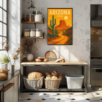 Vintage Arizona Desert Travel Art Poster PosterGoat