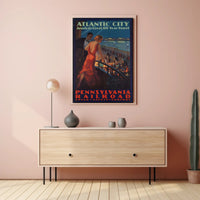 Vintage Atlantic City Travel Poster with Art Deco Design PosterGoat