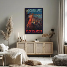 Vintage Atlantic City Travel Poster with Art Deco Design PosterGoat