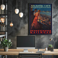 Vintage Atlantic City Travel Poster with Art Deco Design PosterGoat