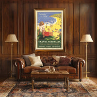 Vintage Australian Beach Travel Poster: Sydney, Melbourne, Brisbane PosterGoat