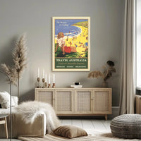 Vintage Australian Beach Travel Poster: Sydney, Melbourne, Brisbane PosterGoat