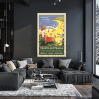 Vintage Australian Beach Travel Poster: Sydney, Melbourne, Brisbane PosterGoat