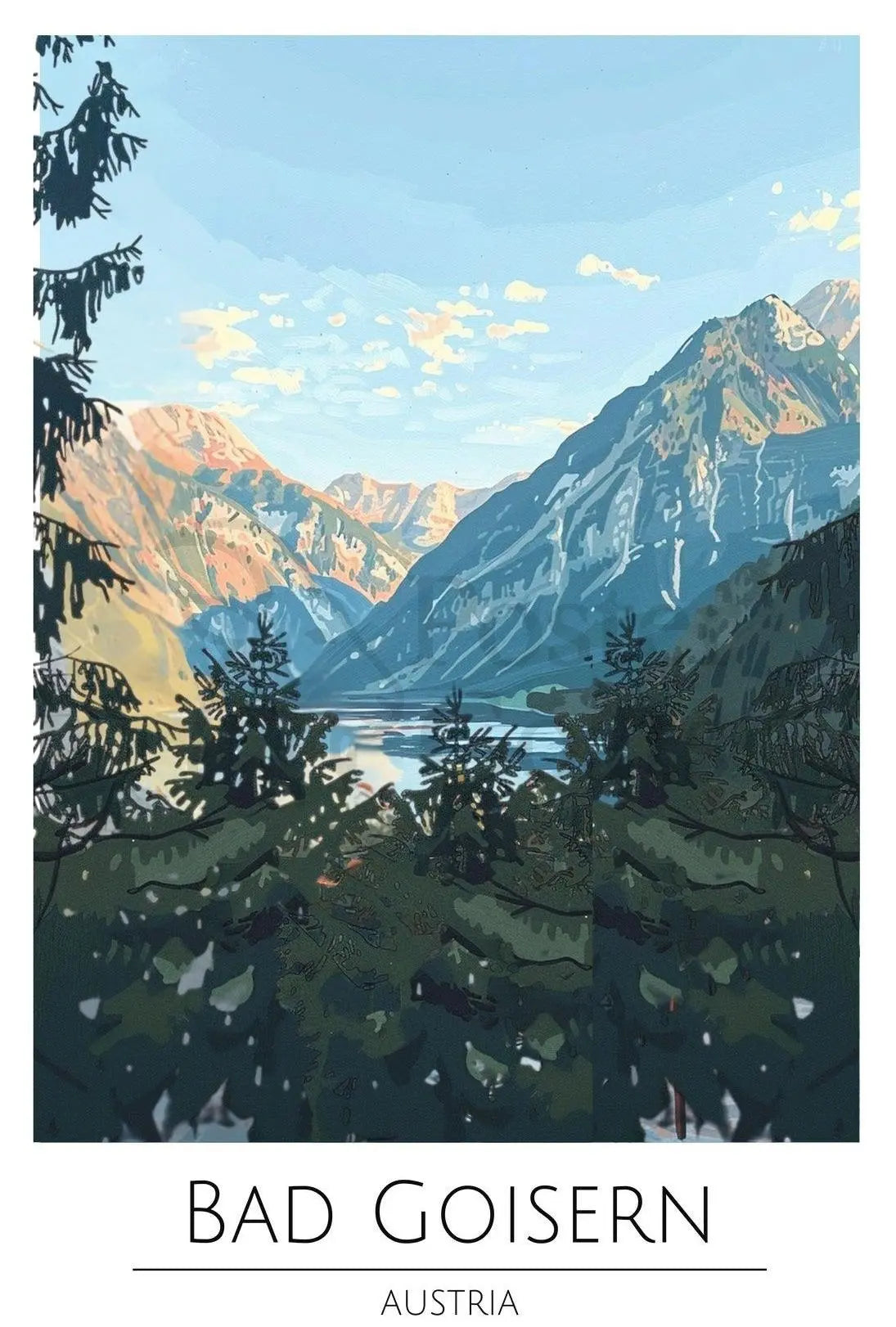Vintage Austrian Alps Travel Poster PosterGoat