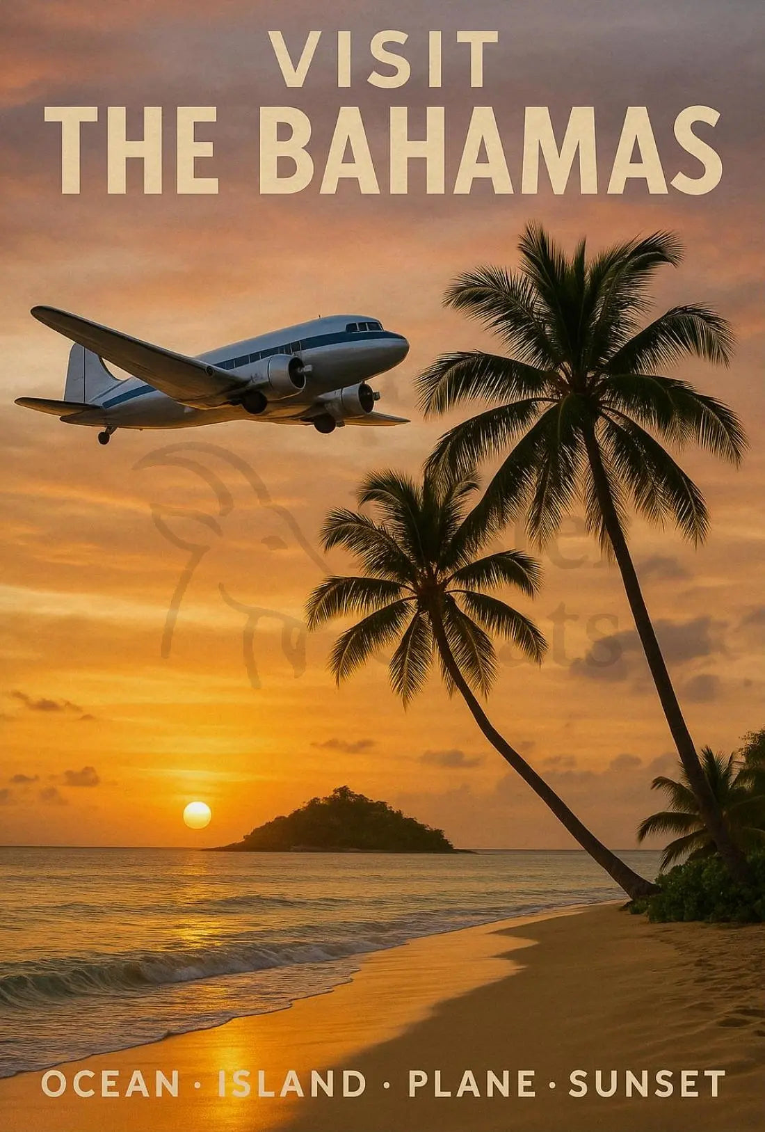Vintage Bahamas Destination Travel Poster PosterGoat