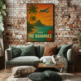 Vintage Bahamas Travel Adventure Poster PosterGoat