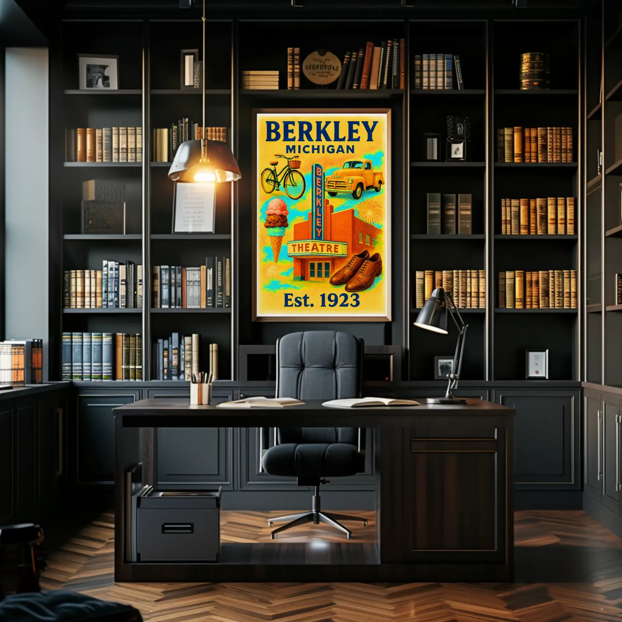 Vintage Berkley Michigan Nostalgia Cultural Heritage Poster PosterGoat