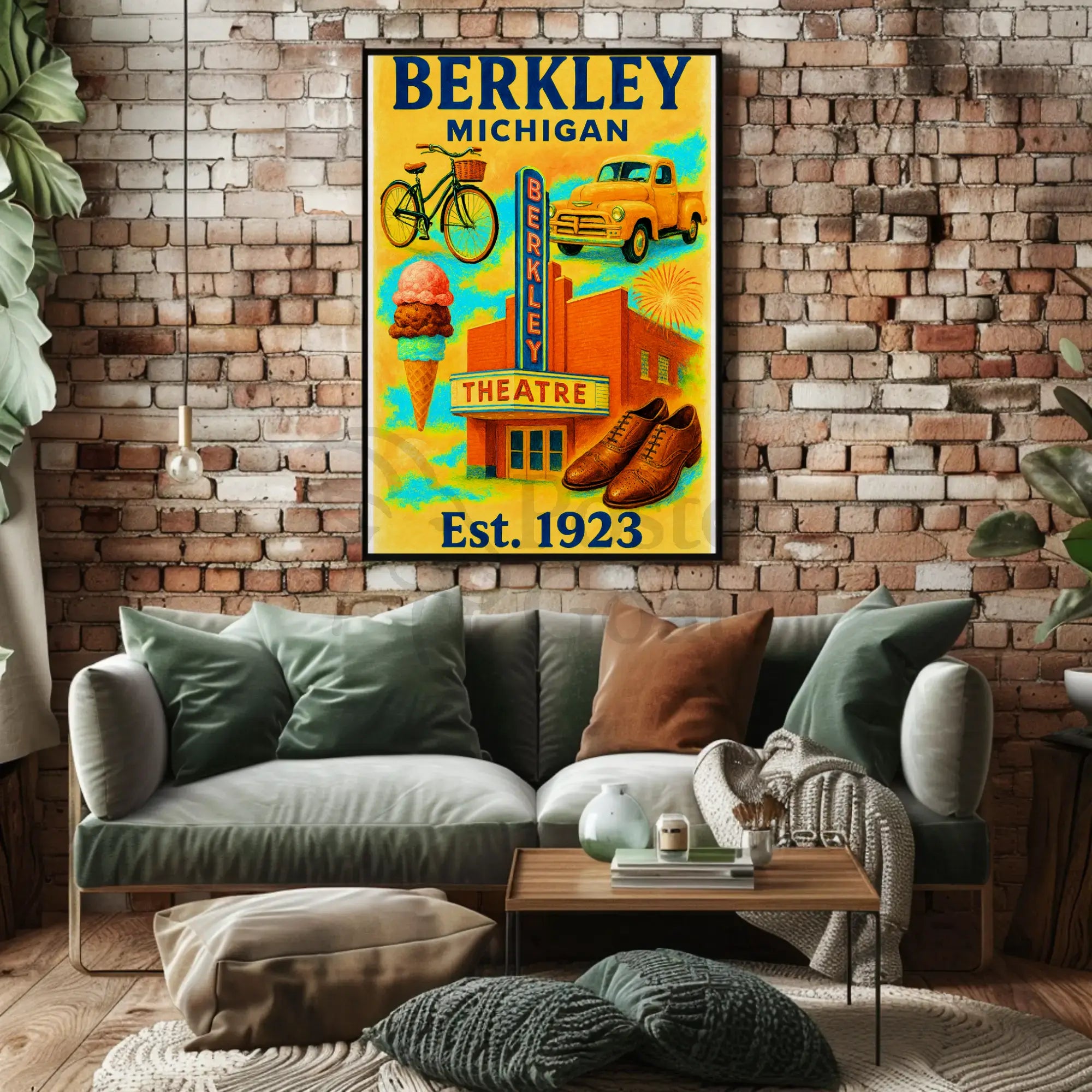 Vintage Berkley Michigan Nostalgia Cultural Heritage Poster PosterGoat