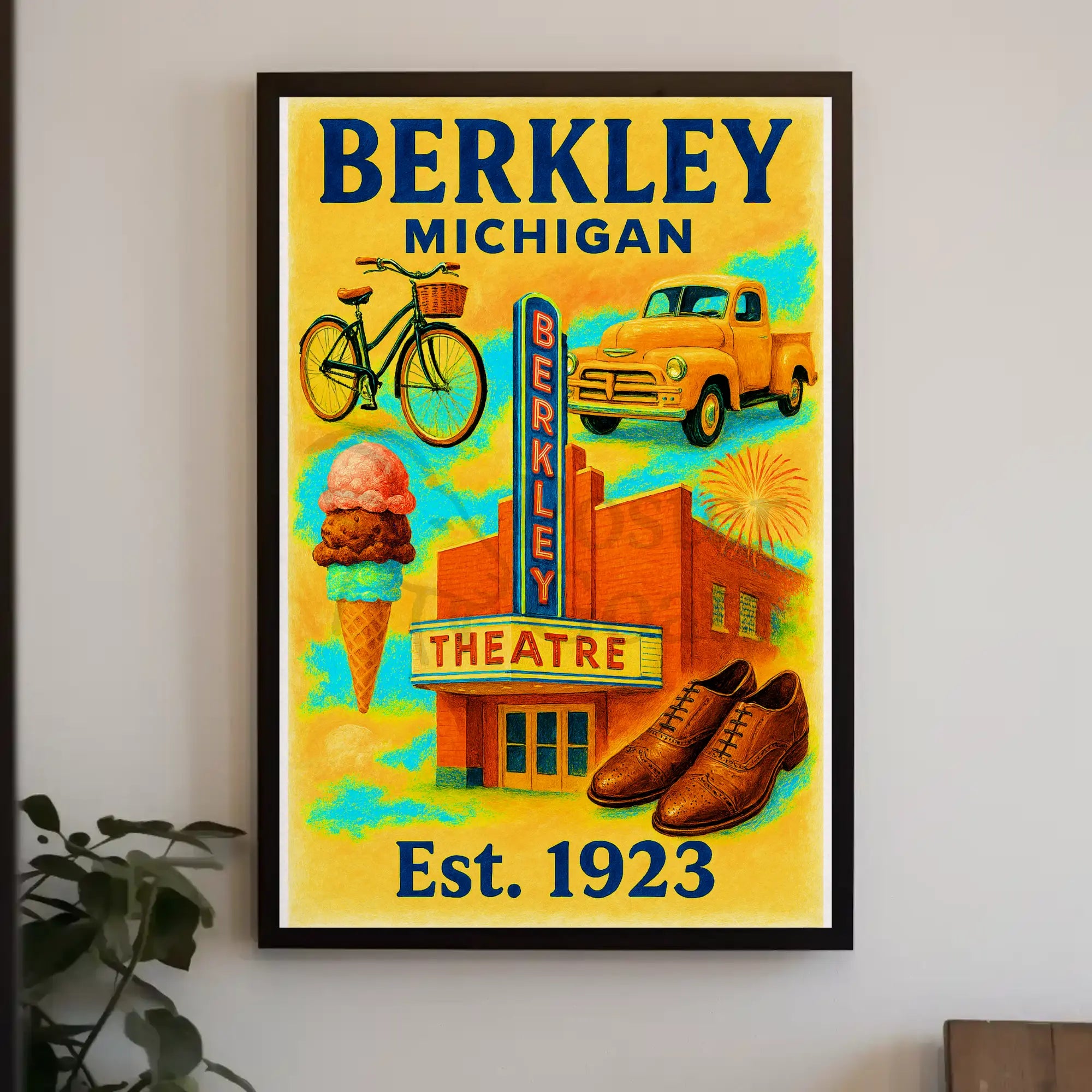 Vintage Berkley Michigan Nostalgia Cultural Heritage Poster PosterGoat