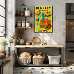 Vintage Berkley Michigan Nostalgia Cultural Heritage Poster PosterGoat
