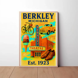 Vintage Berkley Michigan Nostalgia Cultural Heritage Poster PosterGoat