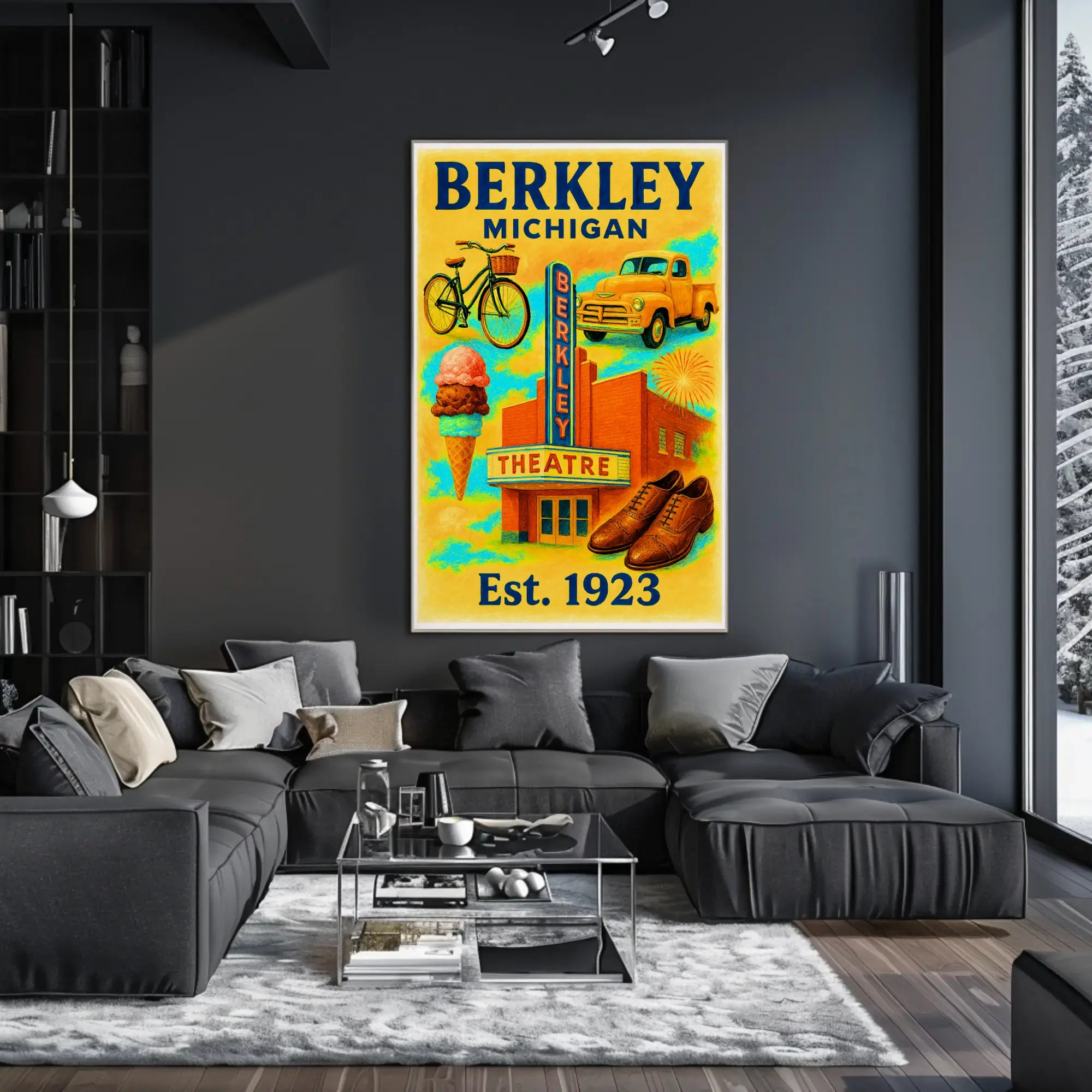 Vintage Berkley Michigan Nostalgia Cultural Heritage Poster PosterGoat