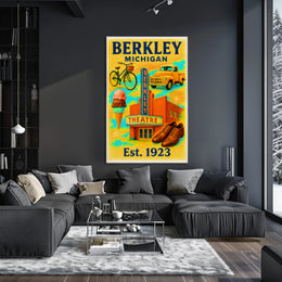Vintage Berkley Michigan Nostalgia Cultural Heritage Poster PosterGoat