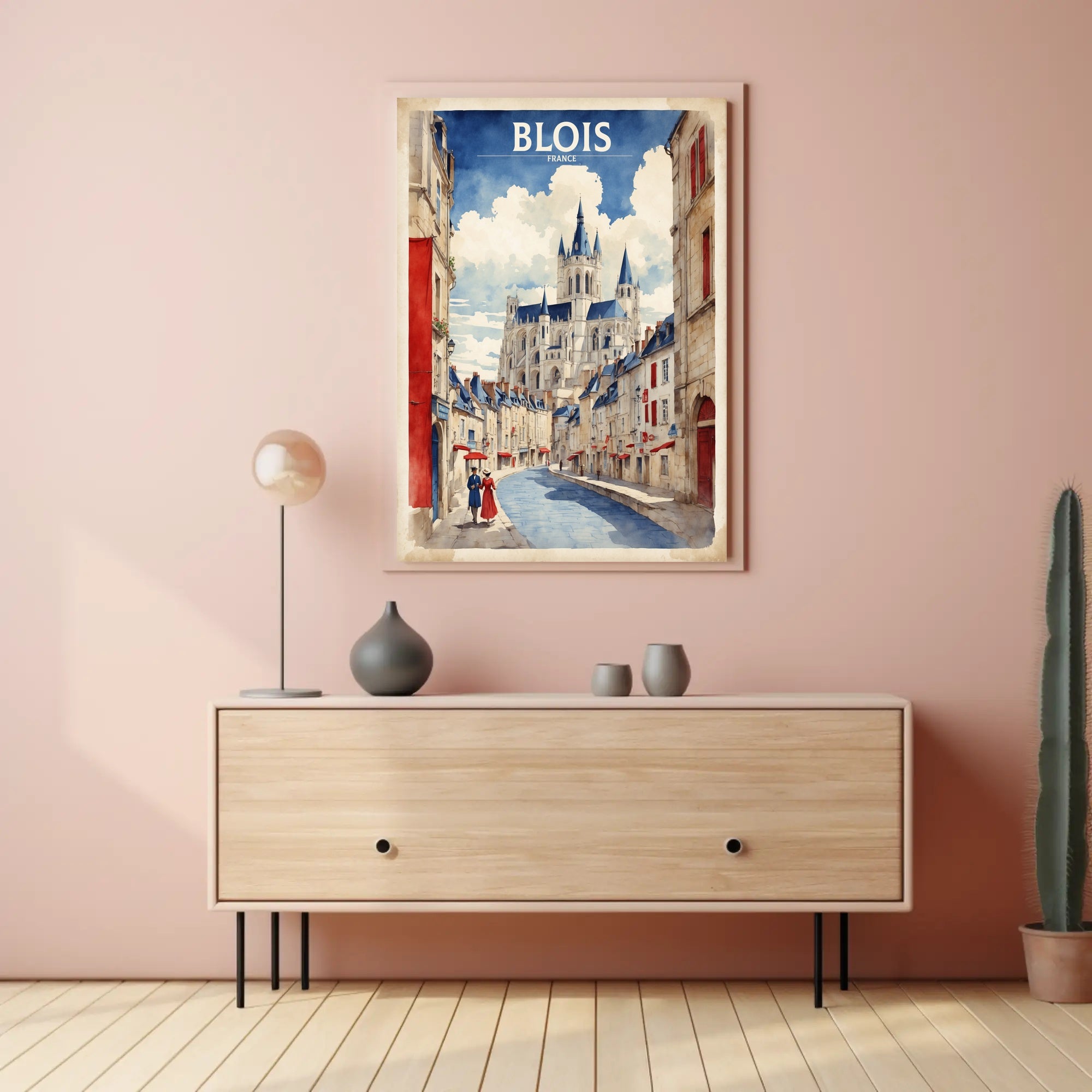 Vintage Blois Cathedral Poster PosterGoat