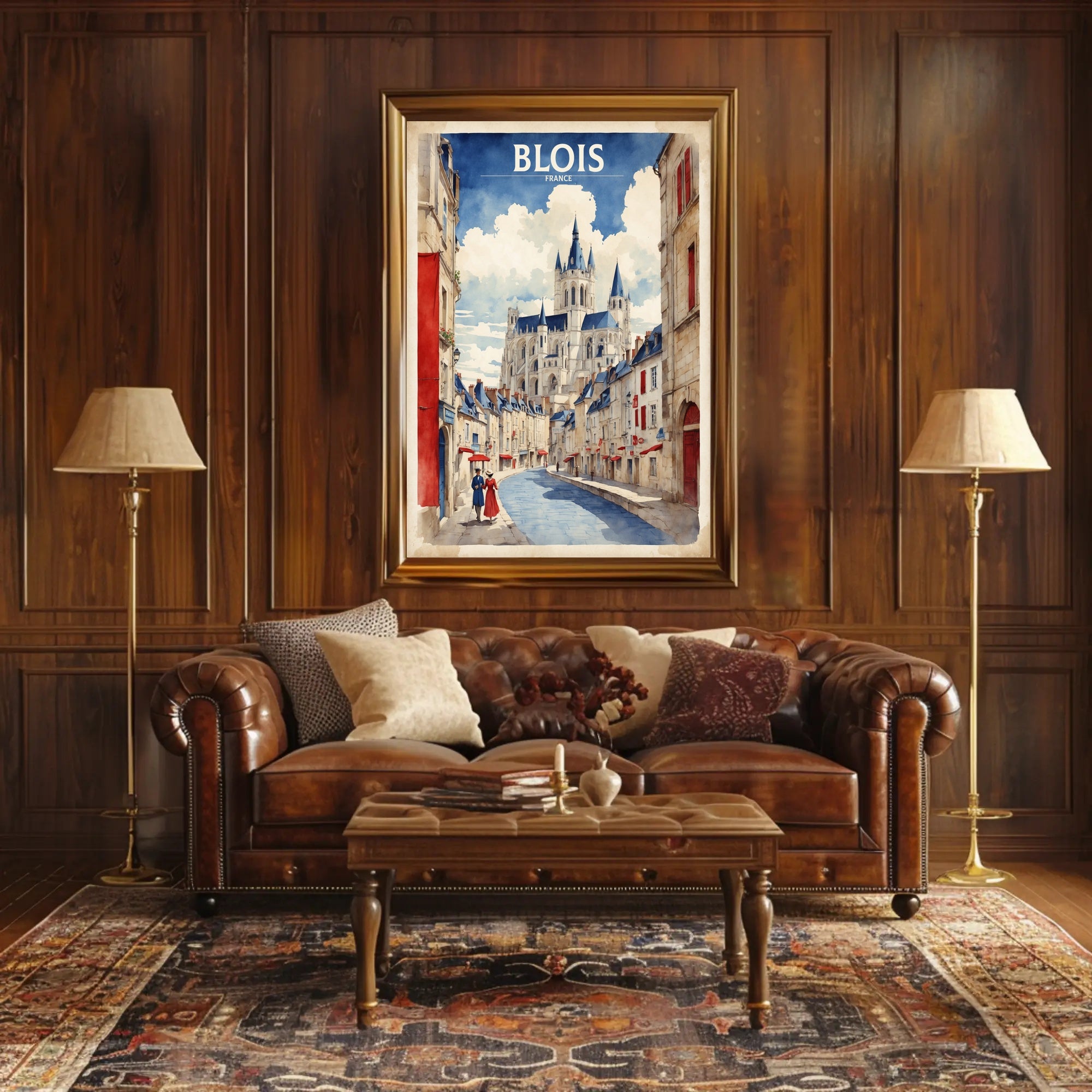 Vintage Blois Cathedral Poster PosterGoat