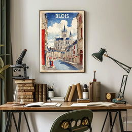 Vintage Blois Cathedral Poster PosterGoat