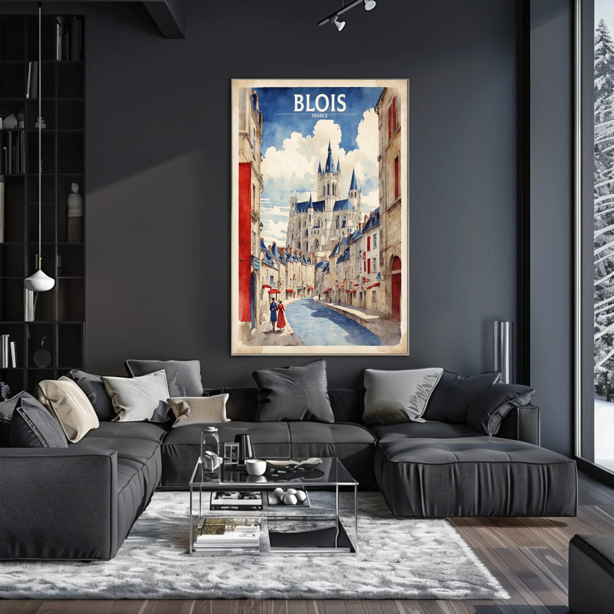 Vintage Blois Cathedral Poster PosterGoat