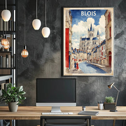Vintage Blois Cathedral Poster PosterGoat