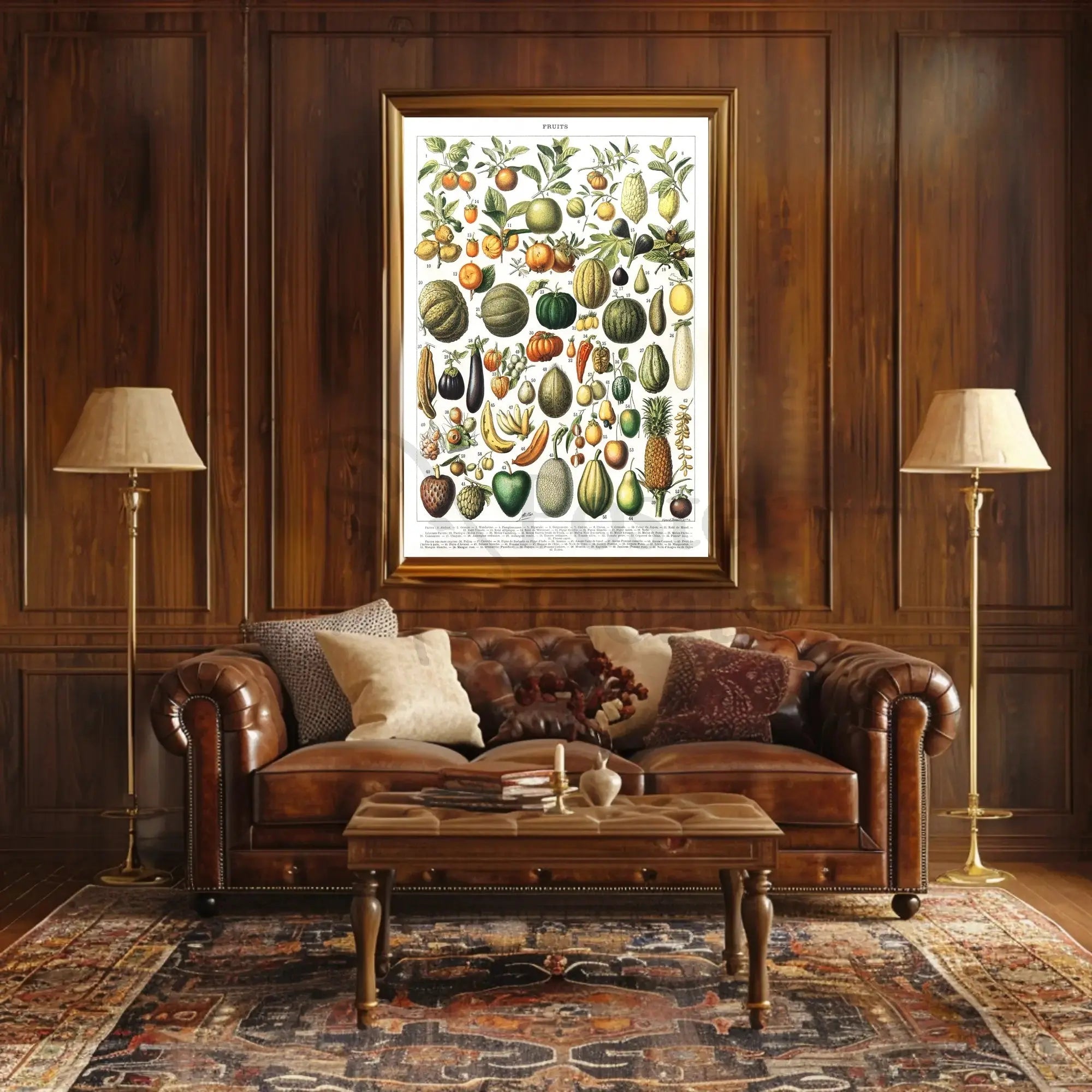 Vintage Botanical Fruits Illustration Historical or Presidential Poster PosterGoat