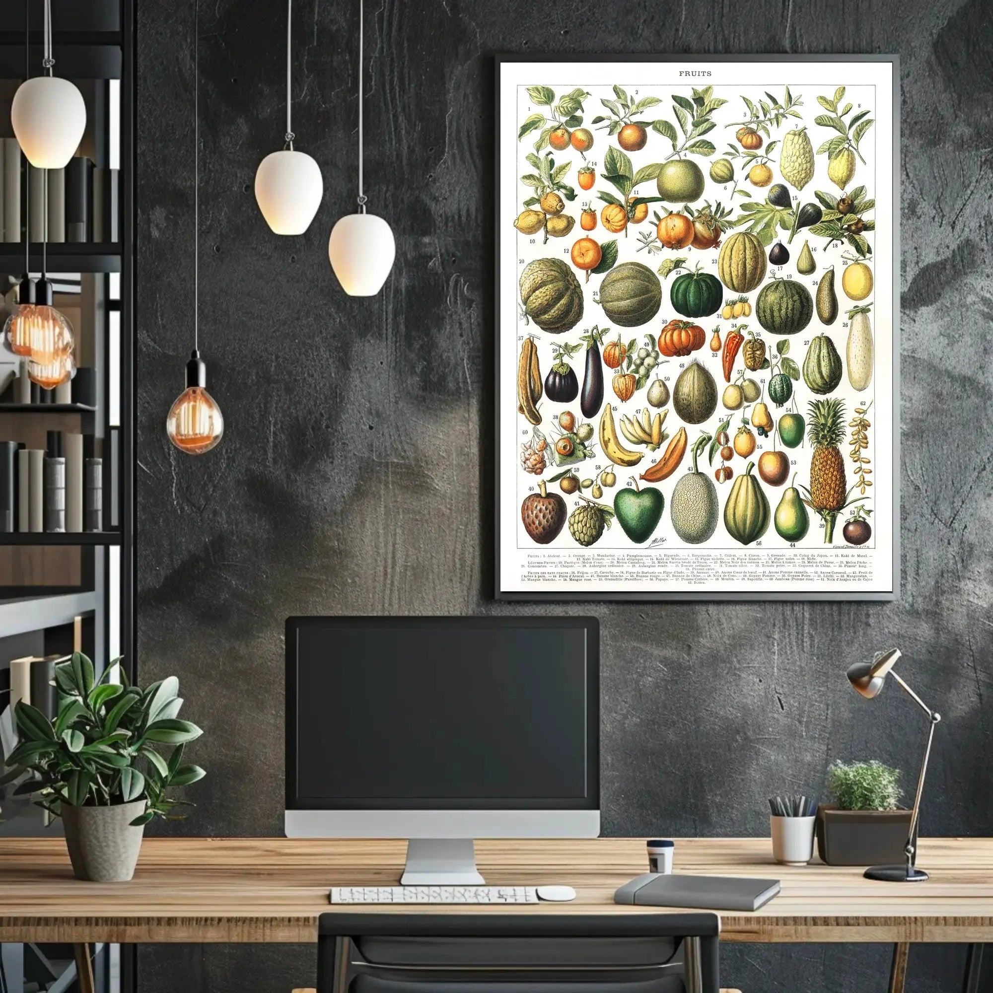 Vintage Botanical Fruits Illustration Historical or Presidential Poster PosterGoat