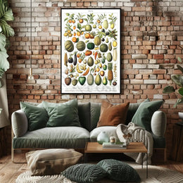 Vintage Botanical Fruits Illustration Historical or Presidential Poster PosterGoat