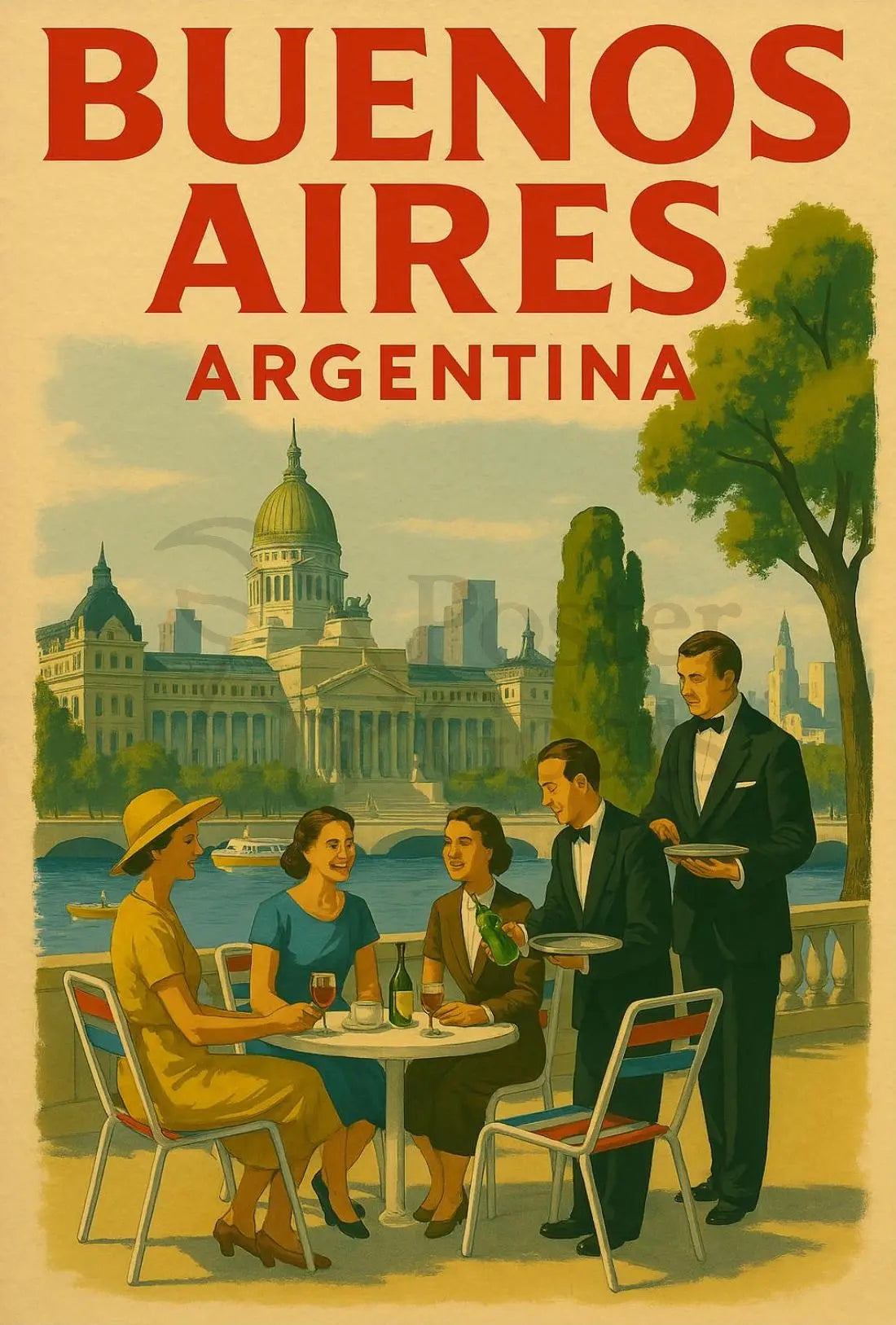 Vintage Buenos Aires Charm Travel Poster PosterGoat
